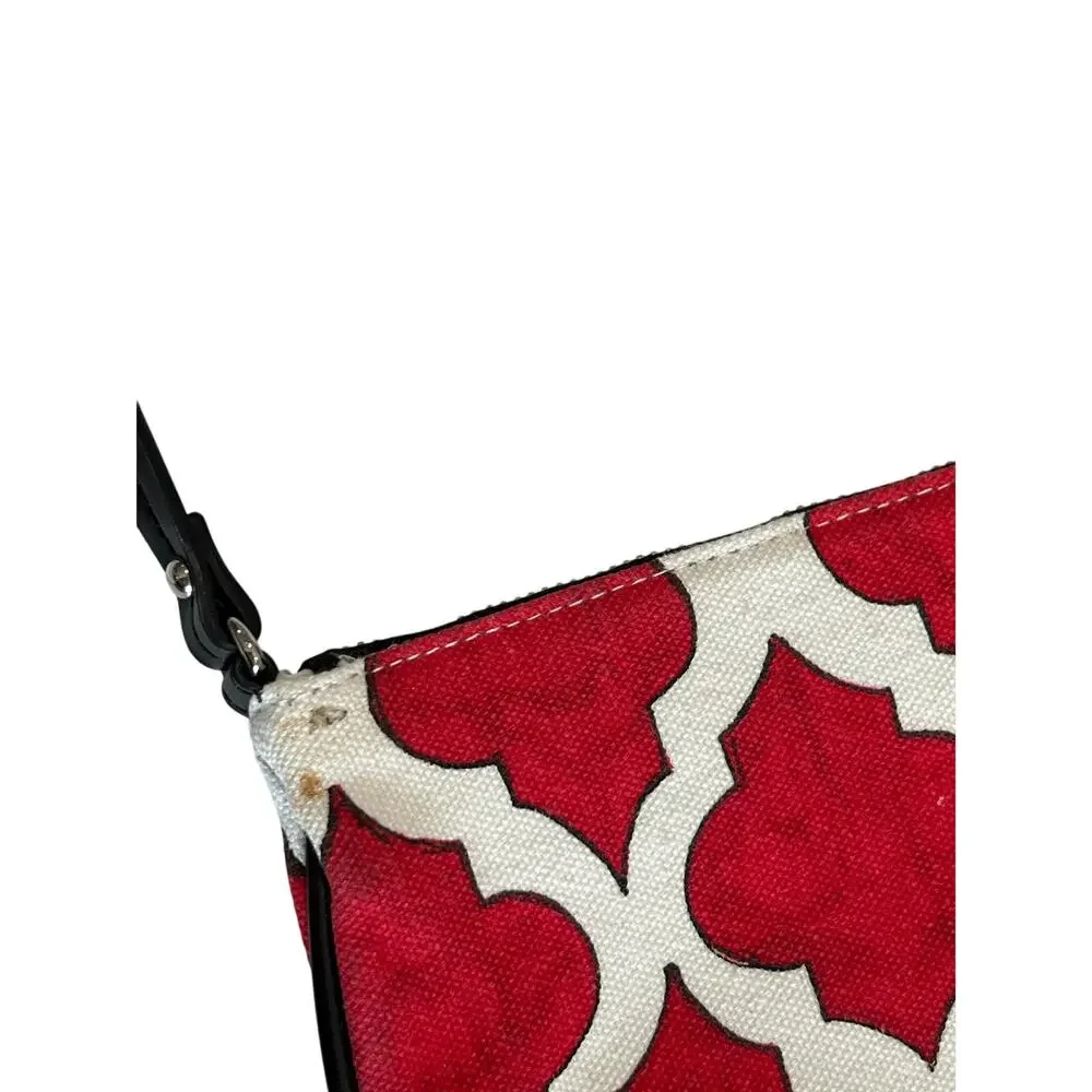 BRIGHTON Love Dove Crossbody Bag Canvas Bird Holiday Purse Red White Tassel